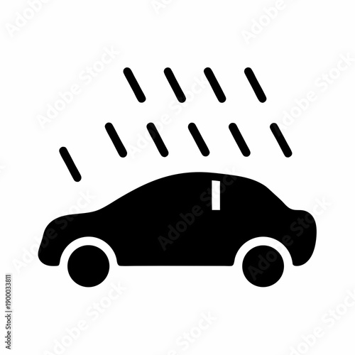 Icon of a car in the rain, indicating weather conditions forecast