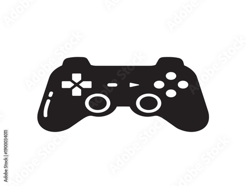 Minimalist black video game controller icon