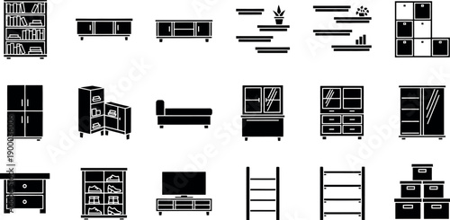 Modern furniture icons for home and office decor inspiration