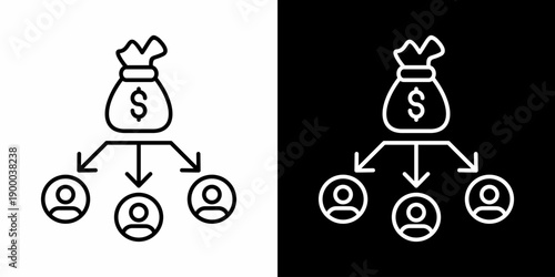 Budget Allocation White Icon Set Design