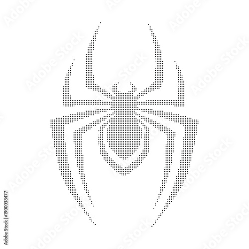 Wallpaper Mural A black dotted spider icon on a white background Torontodigital.ca