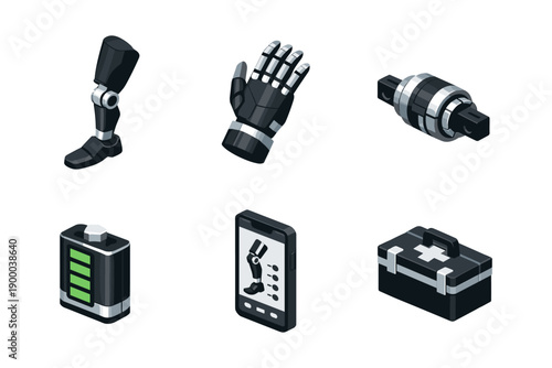 Prosthetic Limb and Medical Tech Icons