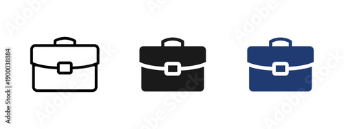 Briefcase icon representing work, job and employment. Business and professional career concept for office, corporate management, workforce and company related interfaces, apps and websites.