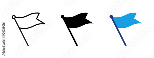Flag icon representing goal, target and achievement. Visual indicator of success, progress and direction. Suitable for business strategy, milestones, navigation, project completion and achievements.