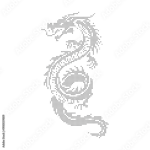 Wallpaper Mural A stylized seahorse icon made of small dots on a white background Torontodigital.ca