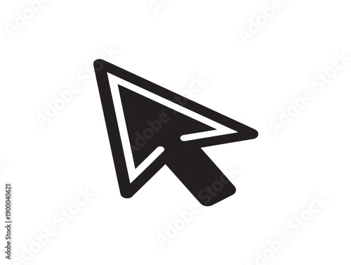 Minimalist black and white arrow pointer icon