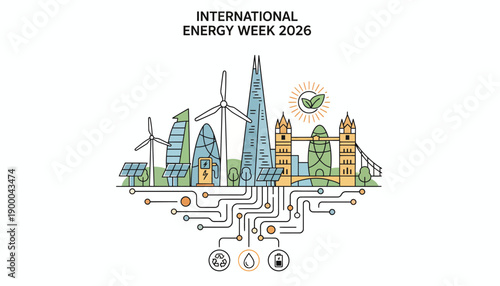 Sustainable Cityscape with Renewable Energy Sources and Green Technology