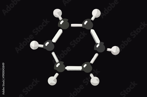 Chemical structure of benzene molecule