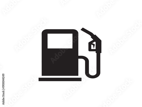 Minimalist gas pump icon with fuel nozzle