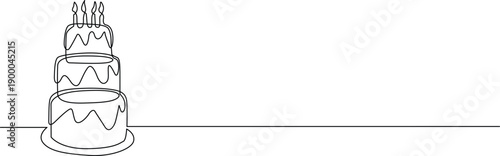 A beautifully designed three-tiered wedding cake with intricate details and elegant decorations Vector