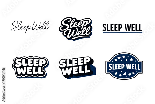Sleep well logo designs in various fonts and styles