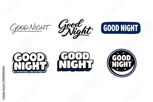Stylish good night text designs in various fonts and styles