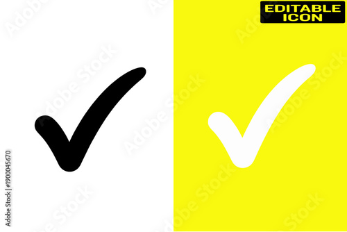 Two check marks on a black and white checkered background Vector
