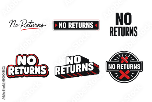 No returns logo collection: bold designs and typography