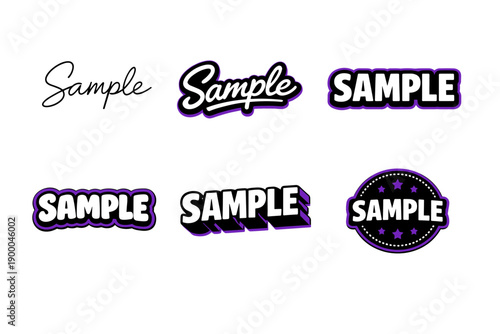 Variety of sample text styles and designs