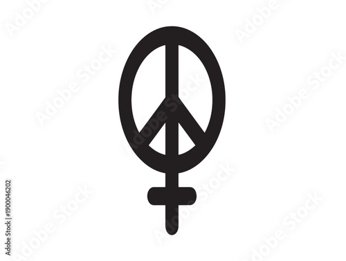 Peace feminine symbol minimalist vector design
