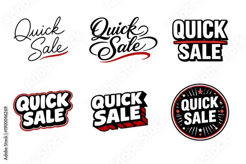 Bold quick sale logos collection in black and red designs
