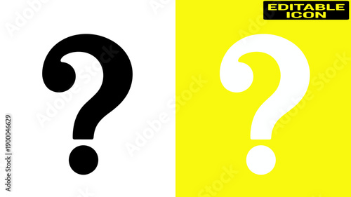 Two question marks on a white and yellow background, symbolizing uncertainty and mystery. Vector