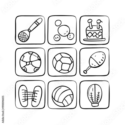 Collection of sports icons for fitness and recreation