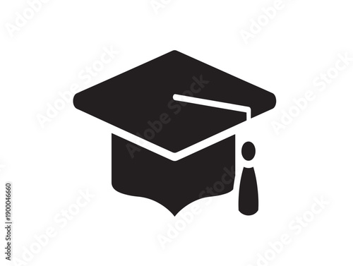 Minimalist graduation cap and tassel icon