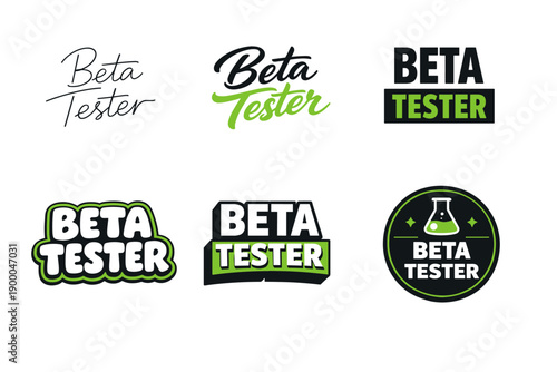 Beta tester logo designs collection in various fonts and styles