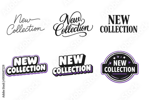 New collection typography designs in various styles