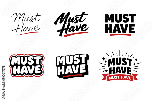 Collection of 'must have' text designs in various typography styles