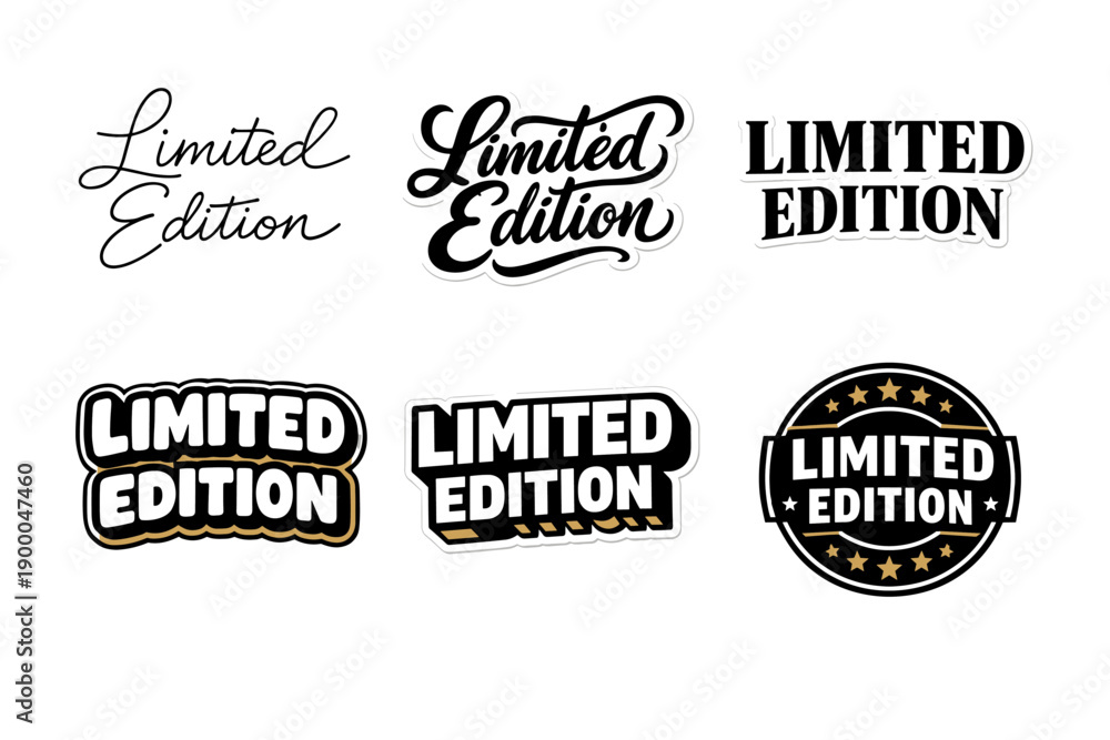 Fototapeta premium Limited edition logos: creative design variations and typography styles