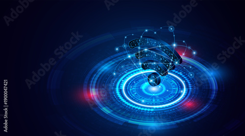 Abstract wifi symbol. Concept of communication technology, internet signal or wireless connection.