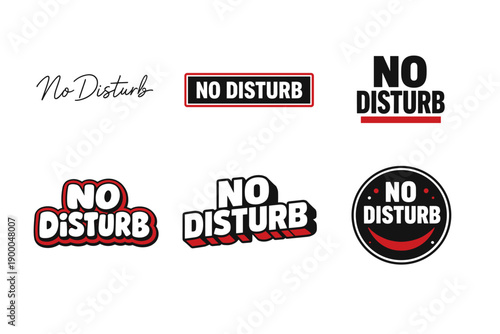 No disturb sign collection in various fonts and styles