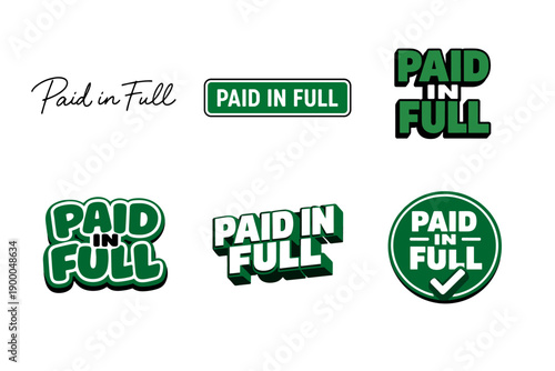 Paid in full: six bold green and black typography designs