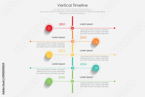 vertical timeline milestone infographic template banner  with 4 point list information for slide presentation.