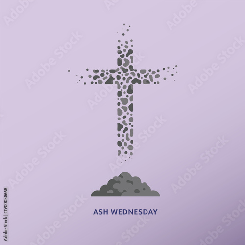 Minimal Ash Wednesday Abstract Ash Cross For Lent