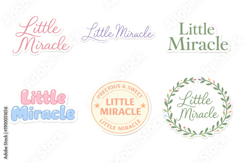 Little miracle text designs collection: floral, vintage, and modern styles
