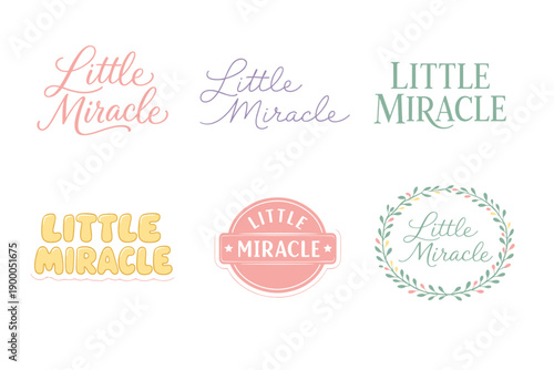 Little miracle typography designs in various styles and colors