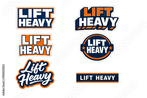 Lift heavy emblem collection with bold typography and vibrant colors
