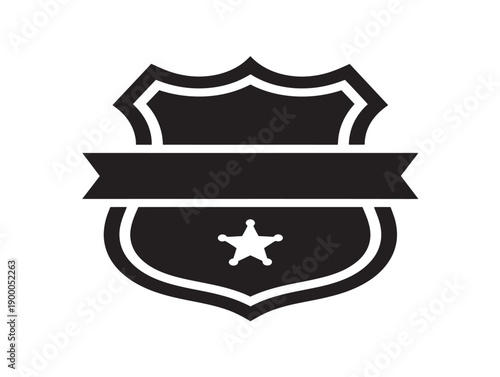 Minimalist police badge vector icon