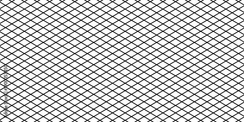 Wire mesh fence isolated on white background. Mesh texture for fishing nets. Seamless black pattern for sportswear or soccer goal, volleyball net, basketball hoop, hockey, athletics.
