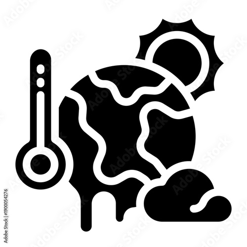 Climate icon glyph style vector illustration