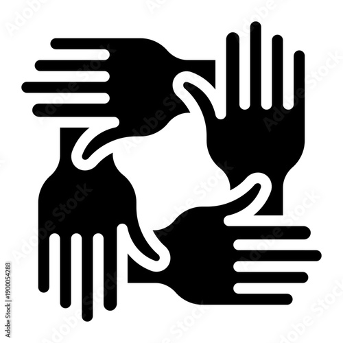 Solidarity icon glyph style vector illustration
