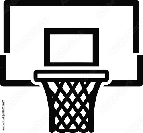 Basketball hoop with backboard and net  sports equipment icon