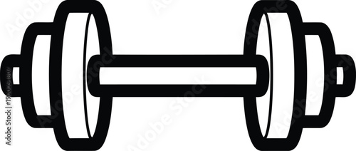 dumbbell icon with weights on both ends for fitness and exercise