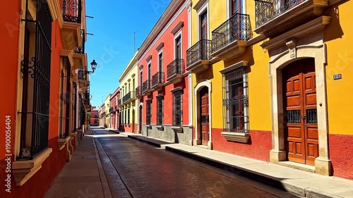 Colorful street with buildings