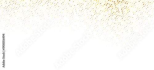 Gold falling down confetti background. Repeated golden dotted glitter pattern. Yellow, orange and golden dots wallpaper. Celebration Christmas, New Year or birthday party repeating backdrop. Vector