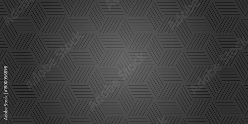 seamless structure pattern square hexagon grid metal design. overlap black and gray gradient stripes wall decoration maze textile paper triangle wallpaper background.