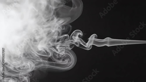 white smoke puff on black abstract background stock footage