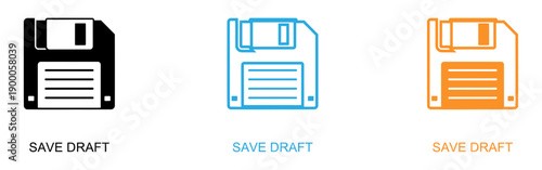 Floppy disk save draft icons