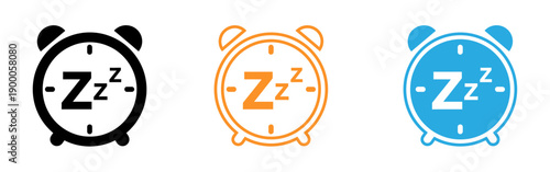 Sleep alarm clock icons