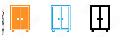 Colorful wardrobe icons