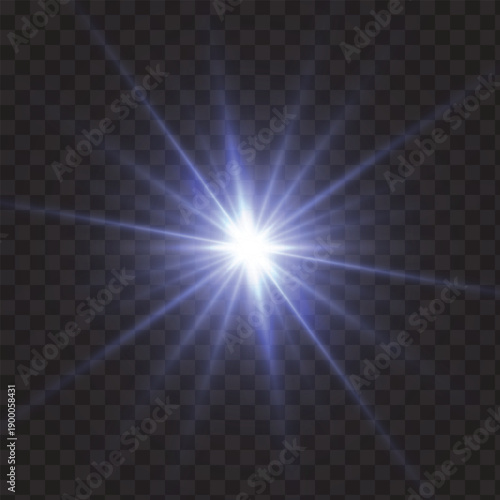 Light effect blue glowing light. Solar flare. Glow effect. Starburst with shimmering sparkles.	
